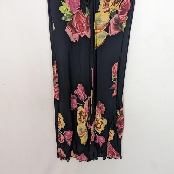 Vintage 80- 90's Y2K LINDISSIMA sz 6 Floral Maxi Gown Dress Open Back Chiffon - Picture 9 of 13
